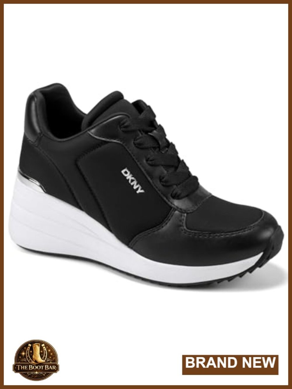 DKNY Women's Kalindi Lace Up High Top Wedge Sneakers - Casual Fashion Sneaker